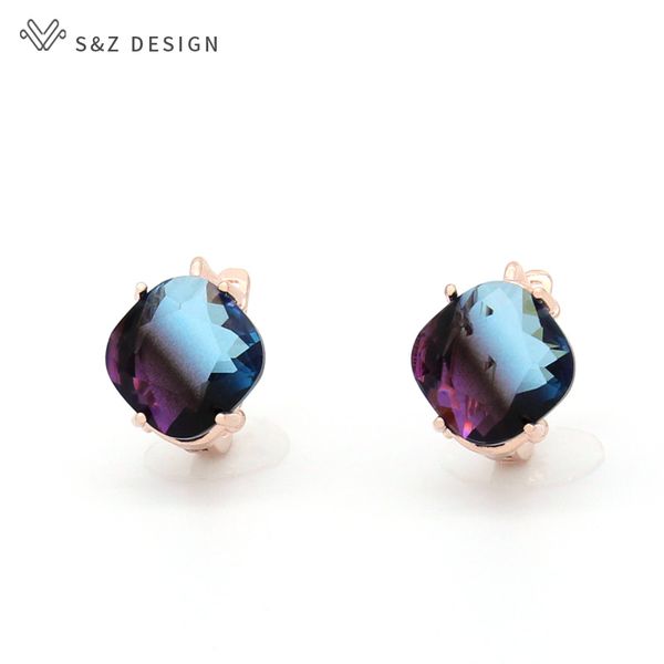 s&z design fashion south korean vintage 585 rose gold imitation tourmaline glass dangle earrings for women wedding jewelry gift, Silver
s&z design fashion south korean vintage 585 rose gold imitation tourmaline glass dangle earrings for women wedding jewelry gift, Silver