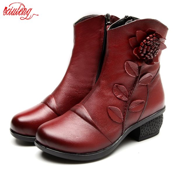 women boots shoes woman handmade vintage genuine leather low-heeled shoe round toe high quqlity shoes winter fashion shoes women, Black
women boots shoes woman handmade vintage genuine leather low-heeled shoe round toe high quqlity shoes winter fashion shoes women, Black