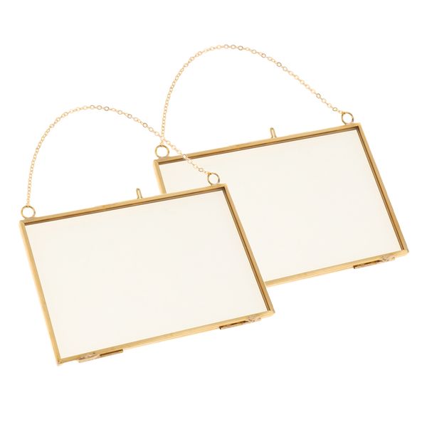 2pcs double side glass wall hanging p picture frame golden 15 x 10cm
2pcs double side glass wall hanging p picture frame golden 15 x 10cm