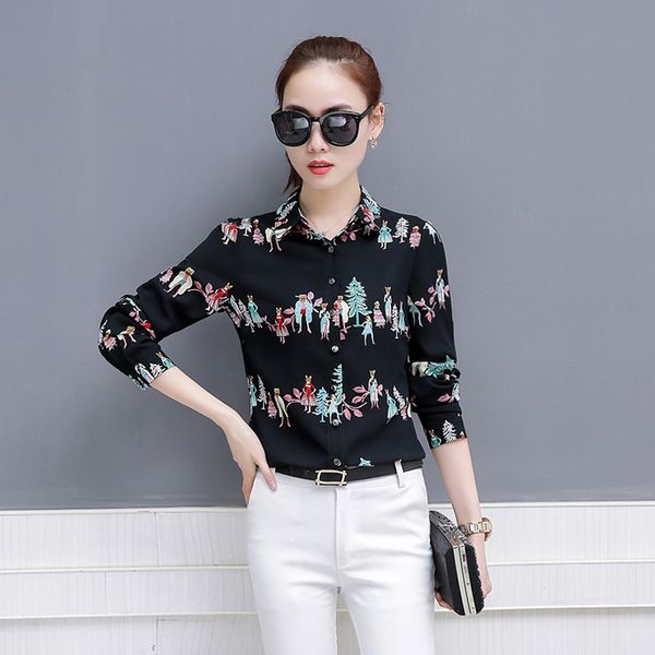 women blouses 2020 spring fashion long sleeve collar chiffon blouse shirt office lady cartoon print blusas femininas, White
women blouses 2020 spring fashion long sleeve collar chiffon blouse shirt office lady cartoon print blusas femininas, White