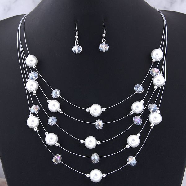 diezi korean imitation pearl jewelry sets for women wedding choker necklaces water drop earrings bohemian party crystal jewelry, Silver
diezi korean imitation pearl jewelry sets for women wedding choker necklaces water drop earrings bohemian party crystal jewelry, Silver