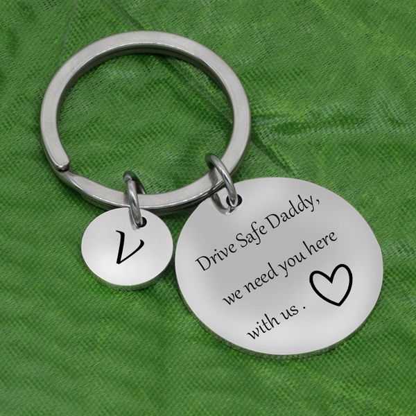 drive safe daddy we need you here with us keychain lettering a-z key chain father day gift stainless steel jewelry, Silver
drive safe daddy we need you here with us keychain lettering a-z key chain father day gift stainless steel jewelry, Silver