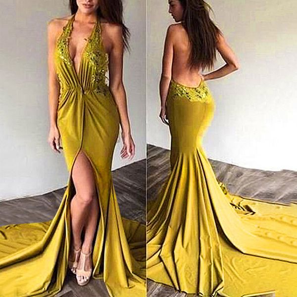 women's sleeveless backless split hip solid color cocktail prom gown dress long mermaid halter dress vestidos de fiestadgh3, Black;pink
women's sleeveless backless split hip solid color cocktail prom gown dress long mermaid halter dress vestidos de fiestadgh3, Black;pink