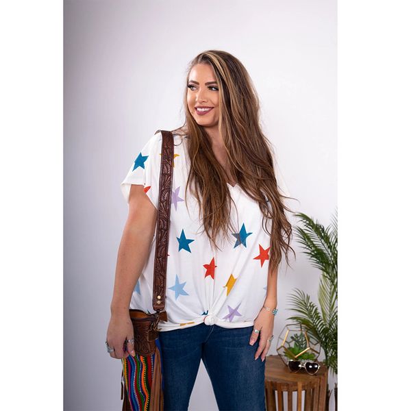 большой размер 5xl популярные женщины футболка звезда pattern сыпучие v neck printed ladies top футболки, White
большой размер 5xl популярные женщины футболка звезда pattern сыпучие v neck printed ladies top футболки, White