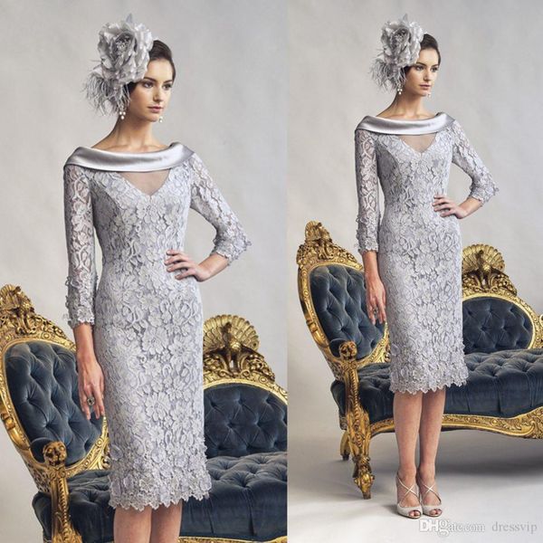 silver mother of the bride dresses beteau lace knee length custom made long sleeve mother of the groom dress plus size evening gowns, Black;red
silver mother of the bride dresses beteau lace knee length custom made long sleeve mother of the groom dress plus size evening gowns, Black;red