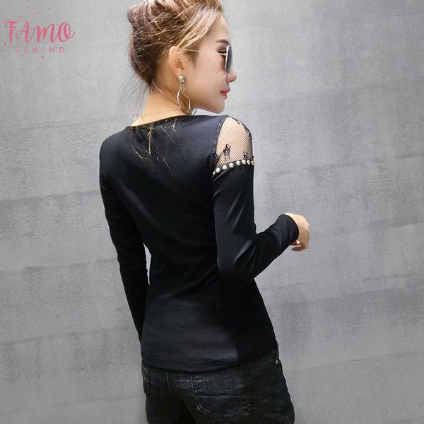 mesh pullover tshirt 2019 new spring autumn women long sleeve patchwork lace hollow out diamonds rivet t shirts t91702, White
mesh pullover tshirt 2019 new spring autumn women long sleeve patchwork lace hollow out diamonds rivet t shirts t91702, White