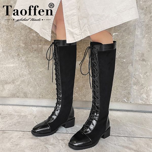 taoffen news 2020 women knee boots fashion two shaft height lace up zipper knee high short boots long low heels size 34-43, Black
taoffen news 2020 women knee boots fashion two shaft height lace up zipper knee high short boots long low heels size 34-43, Black