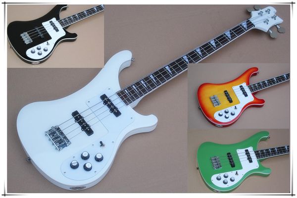 Image of Custom 4 Strings Electric Bass Guitar with Body Binding,White Pickguard,Chrome Hardware,Can be customized