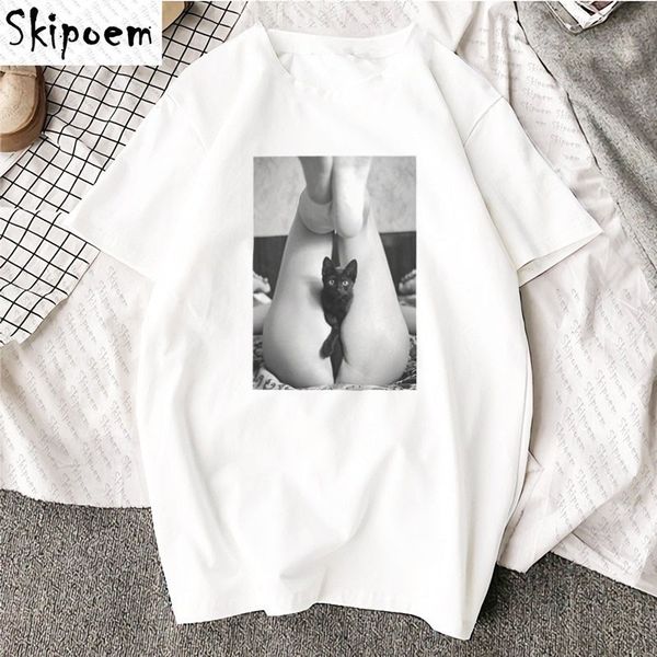 new cotton tshirt woman with black cat design print short sleeve & tees fashion casual t shirt brand clothing, White
new cotton tshirt woman with black cat design print short sleeve & tees fashion casual t shirt brand clothing, White