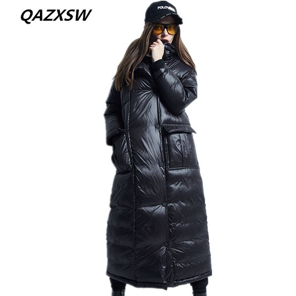 2018 new women's winter down jacket fake two pieces in the long section 100% white duck down thick warm hooded slim coat le398, Black
2018 new women's winter down jacket fake two pieces in the long section 100% white duck down thick warm hooded slim coat le398, Black