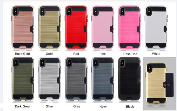 for iphone x xr xs max 6 7 8 plus and samsung note 9 8 s10 s9 s8 plus edge phone case brushed credit card slot tpu pc case
for iphone x xr xs max 6 7 8 plus and samsung note 9 8 s10 s9 s8 plus edge phone case brushed credit card slot tpu pc case