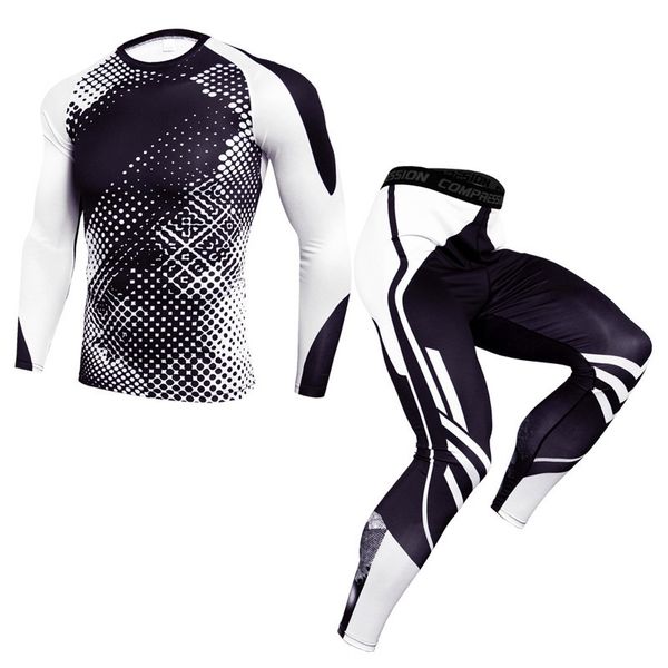 men's 2-piece tracksuit set comprehensive training compression sportswear breathable sport running tights male gym clothing, White;black
men's 2-piece tracksuit set comprehensive training compression sportswear breathable sport running tights male gym clothing, White;black