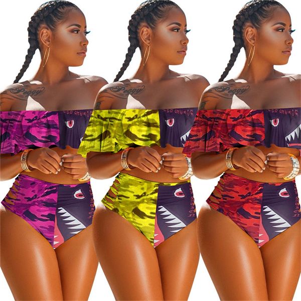 women swimwear flounce bra + shorts hipster bikini set 2 piece swimsuit camo shark beachwear outfit bathing suit d6204, White
women swimwear flounce bra + shorts hipster bikini set 2 piece swimsuit camo shark beachwear outfit bathing suit d6204, White