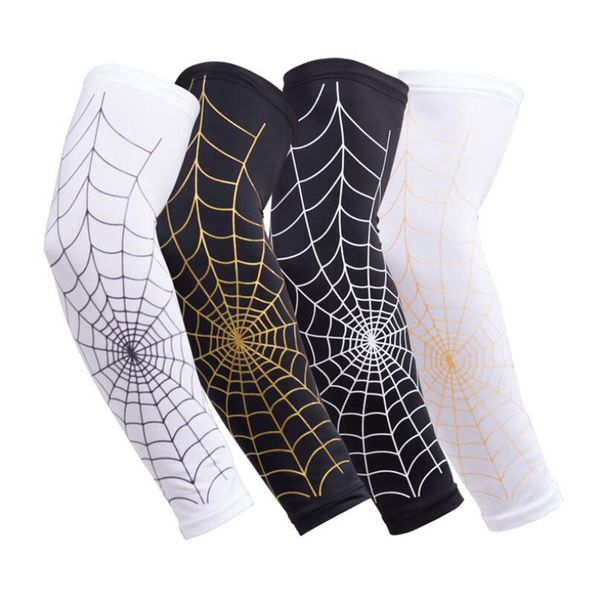 

sports elbow pads running cycling arm warmer uv protection basketball spider web arm sleeve non-slip bicycle arm cover ljjz76, Black;gray