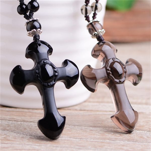 natural obsidian carved cross amulet pendant necklace hand pendant with lucky beads chain for women men jewelry birthday present, Black
natural obsidian carved cross amulet pendant necklace hand pendant with lucky beads chain for women men jewelry birthday present, Black