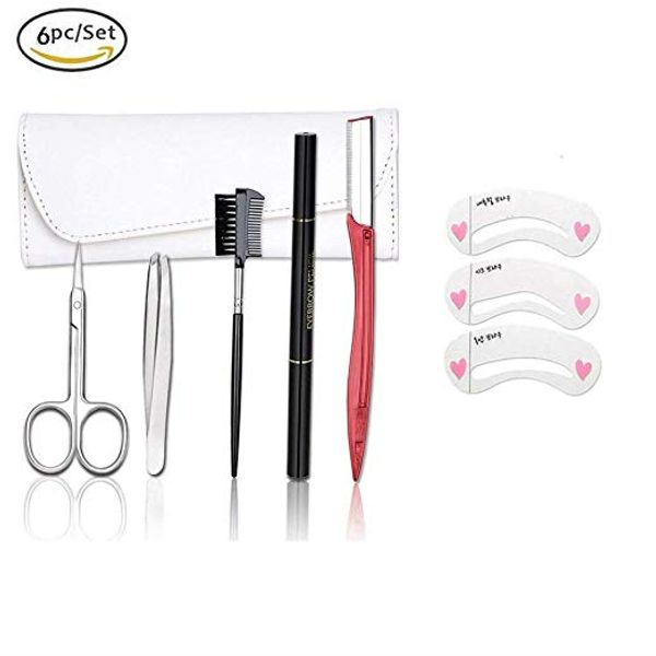 5 in 1 eyebrow kit, razor,tweezer and scissors, eyebrow pencil, eyebrow brush/comb with stencil shaping templates, 6pcs in on
5 in 1 eyebrow kit, razor,tweezer and scissors, eyebrow pencil, eyebrow brush/comb with stencil shaping templates, 6pcs in on