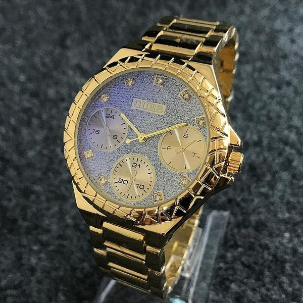 fashion gue brand women's girl crystal 3 dials style dial stainless steel metal band quartz watch gs8309, Slivery;brown
fashion gue brand women's girl crystal 3 dials style dial stainless steel metal band quartz watch gs8309, Slivery;brown