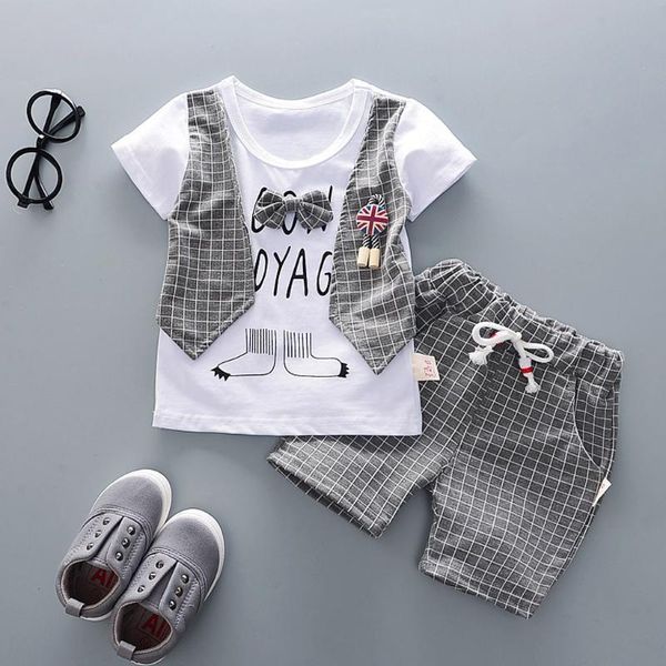 two fake clothing sets baby toddler boys clothes gentleman bow t-shirt shorts pants outfits clothes set letter print, White
two fake clothing sets baby toddler boys clothes gentleman bow t-shirt shorts pants outfits clothes set letter print, White