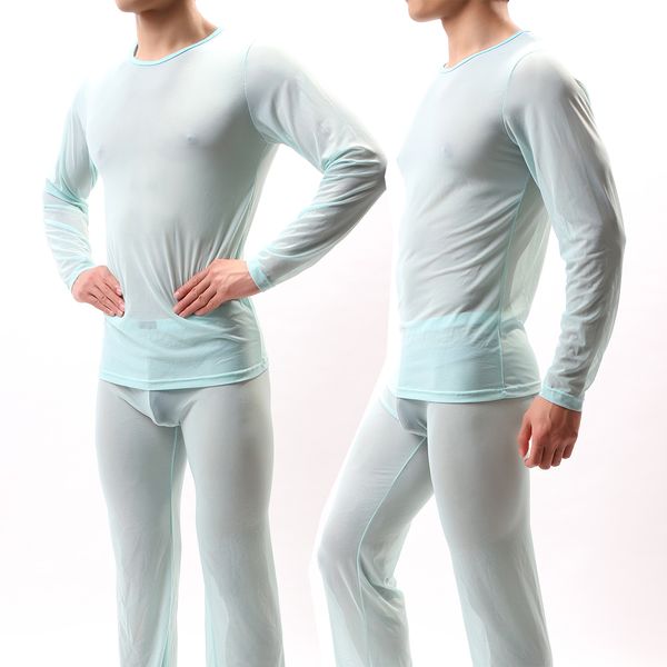 New Fashion Mens Sexy Transparent Gauze Undershirt O neck See Through Mesh Long Sleeve Fitness T Shirt Men Tees
New Fashion Mens Sexy Transparent Gauze Undershirt O neck See Through Mesh Long Sleeve Fitness T Shirt Men Tees