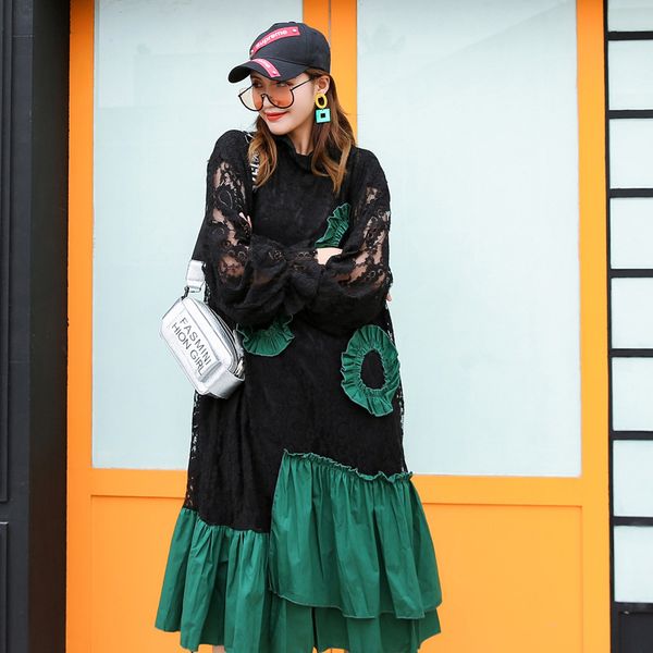 elegant ruffles lace dress women 2020 spring long sleeve midi dresses lady plus size patchwork dress for women clothes lt003s30, Black;gray
elegant ruffles lace dress women 2020 spring long sleeve midi dresses lady plus size patchwork dress for women clothes lt003s30, Black;gray