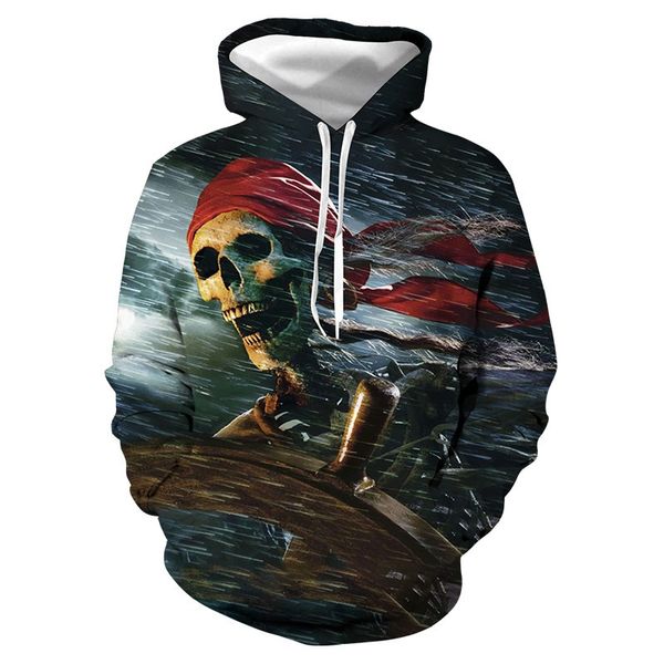 caribbean pirate human skeleton printing bring hat pocket pullover sweater male tide easy jacket, Black
caribbean pirate human skeleton printing bring hat pocket pullover sweater male tide easy jacket, Black