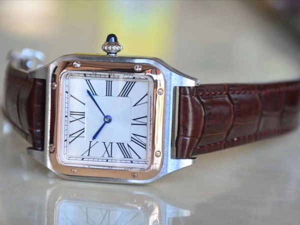 silver rose gold women watches men clock quartz watch ladies stainless steel case leather wristwatch reloj mujer nice gift for couple, Slivery;brown
silver rose gold women watches men clock quartz watch ladies stainless steel case leather wristwatch reloj mujer nice gift for couple, Slivery;brown