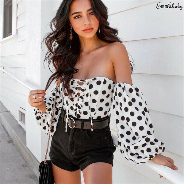 2019 fashion trend women's lady off shoulder jumpsuits long sleeve polka dot bandage slash collar holiday bodysuit playsuit
2019 fashion trend women's lady off shoulder jumpsuits long sleeve polka dot bandage slash collar holiday bodysuit playsuit