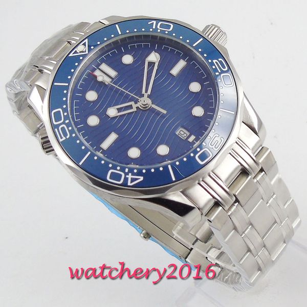 2019 new arrive 41mm sterile blue dial date rotating bezel solid miyota automatic mechanical men's wristwatches, Slivery;brown
2019 new arrive 41mm sterile blue dial date rotating bezel solid miyota automatic mechanical men's wristwatches, Slivery;brown