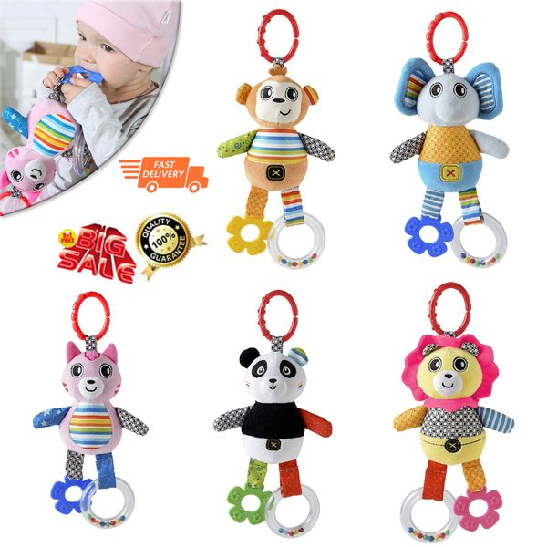 

Baby Stroller Crib Bed Rattle Round Hanging Bell Developmental Plush Toy Gift Saefty Soft Colorful Baby's Toddlers Rattles Toys
