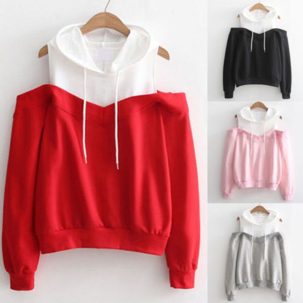 casual women's long sleeve off shoulder hoodie jumper pullover coat size s-xl, Black
casual women's long sleeve off shoulder hoodie jumper pullover coat size s-xl, Black