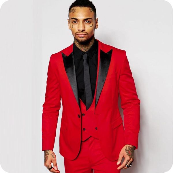 red men suits groom wedding tuxedos man suits blazer 3piece slim fit custom made terno masculino black peaked lapel costume homme mariage, Black;gray
red men suits groom wedding tuxedos man suits blazer 3piece slim fit custom made terno masculino black peaked lapel costume homme mariage, Black;gray