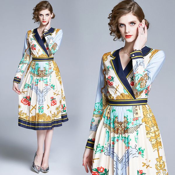 luxury elegant printed designer dress plus size women's lantern sleeve blazer neck ladies runway dresses classic office knee-length dre, Black;gray
luxury elegant printed designer dress plus size women's lantern sleeve blazer neck ladies runway dresses classic office knee-length dre, Black;gray