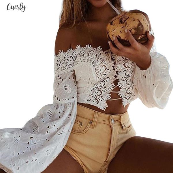 plus size lace flare sleeve women hollow out off shoulder lace blouse slash neck long sleeves elegant ladies, White
plus size lace flare sleeve women hollow out off shoulder lace blouse slash neck long sleeves elegant ladies, White