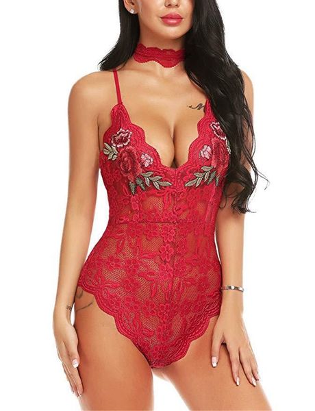 women embroidery lace bustiers hollow out choker deep v neck romper pyjamas womens underwear, Black;white
women embroidery lace bustiers hollow out choker deep v neck romper pyjamas womens underwear, Black;white