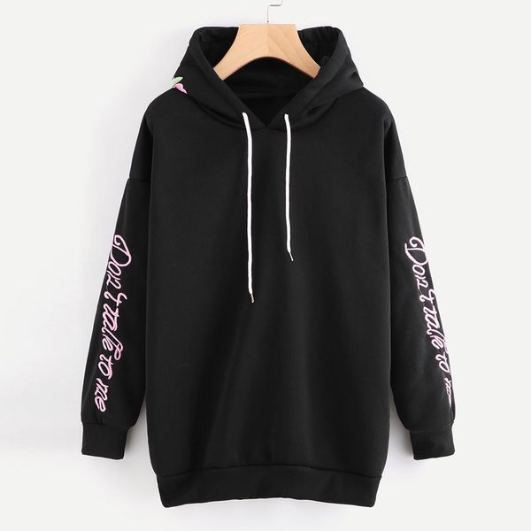 2019 spring fashion new women's embroidery long sleeve cotton hat shirt flower embroidery hooded jumper wardrobe, Black
2019 spring fashion new women's embroidery long sleeve cotton hat shirt flower embroidery hooded jumper wardrobe, Black