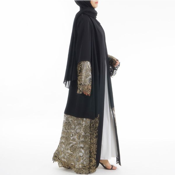 fashion lace hollow out dubai muslim black abaya kaftan, Red 
fashion lace hollow out dubai muslim black abaya kaftan, Red