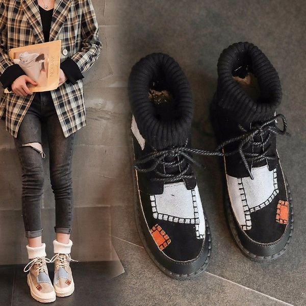 precision stitching girls spring shoes elastic force teenage ankle boots women lace up shoes, Black
precision stitching girls spring shoes elastic force teenage ankle boots women lace up shoes, Black