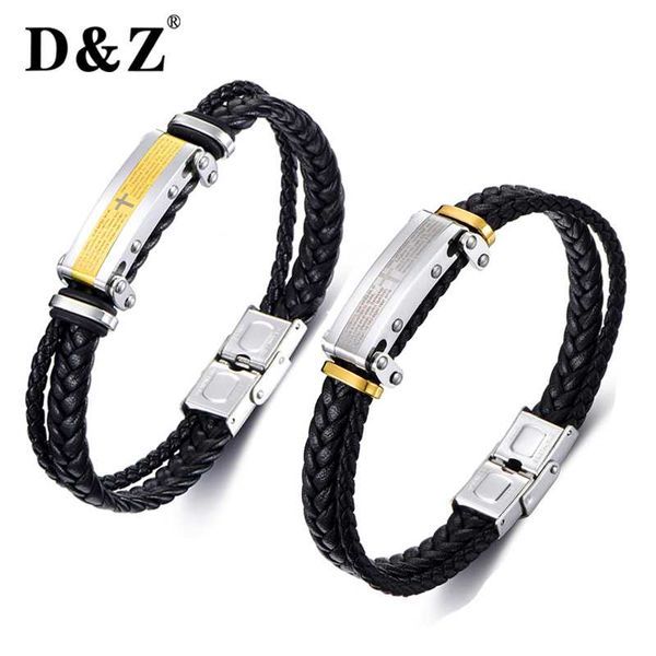 d&z religion prayer faith bible verse cross bracelets for male braided genuine leather bracelet christian jewelry, Black
d&z religion prayer faith bible verse cross bracelets for male braided genuine leather bracelet christian jewelry, Black