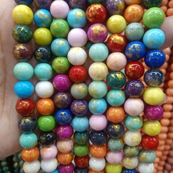 8mm natural golden rainbow jade stone beads for jewelry making round loose stone beads diy accessories fit bracelet necklace 15, Black
8mm natural golden rainbow jade stone beads for jewelry making round loose stone beads diy accessories fit bracelet necklace 15, Black