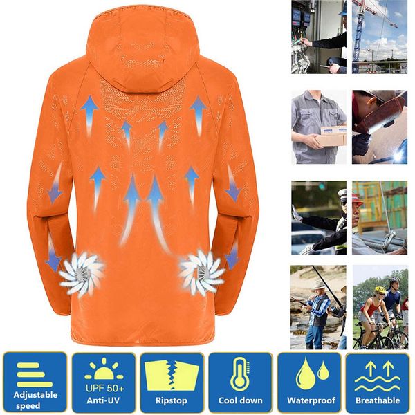 women men cooling jacket fan summer sunscreen clothing solid outdoor air-conditioned clothes large size loose coat, Black;brown
women men cooling jacket fan summer sunscreen clothing solid outdoor air-conditioned clothes large size loose coat, Black;brown