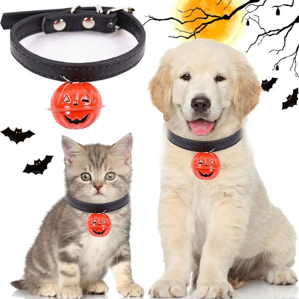 

dog collar with halloween pumpkin bell camo neck strap adjustable buckle cat puppy leash dogs necklace pet supplies