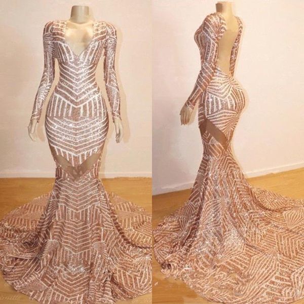 2020 rose gold long sleeve prom dresses mermaid open back evening gown v neck party dresses wear, Black
2020 rose gold long sleeve prom dresses mermaid open back evening gown v neck party dresses wear, Black