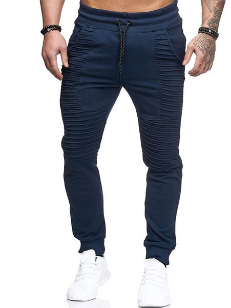 pleated design fleece jogger pants men skinny sweatpants men's fitness explosion casual pants, Black
pleated design fleece jogger pants men skinny sweatpants men's fitness explosion casual pants, Black