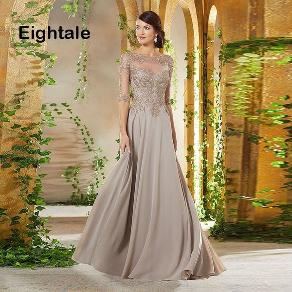 eightale mother of the bride dresses 2019 scoop appliques beaded a line chiffon half sleeve evening dress for party gown, White;black
eightale mother of the bride dresses 2019 scoop appliques beaded a line chiffon half sleeve evening dress for party gown, White;black
