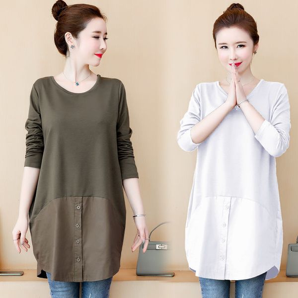 women's t-shirt 2021 women tshirts spring fall casual loose big size long sleeve shirt and fashion fake two piece female clothes kn014, White
women's t-shirt 2021 women tshirts spring fall casual loose big size long sleeve shirt and fashion fake two piece female clothes kn014, White