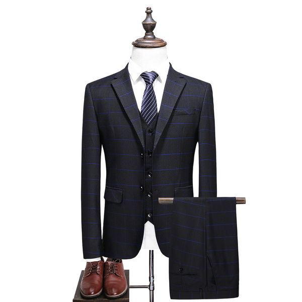 wedding tuxedos the new men's suits check single-breasted business casual gentleman party banquet suit three-piece suit, Black;gray
wedding tuxedos the new men's suits check single-breasted business casual gentleman party banquet suit three-piece suit, Black;gray