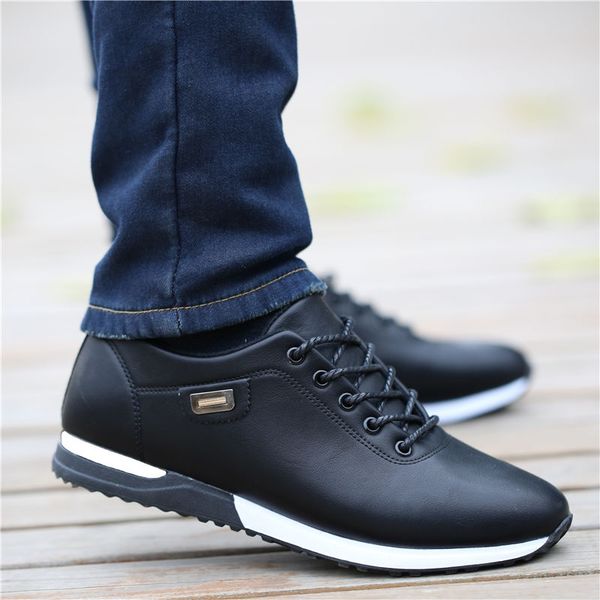 men's pu leather business casual shoes men's outdoor breathable sports shoes fashion walking tenis feminino, Black
men's pu leather business casual shoes men's outdoor breathable sports shoes fashion walking tenis feminino, Black