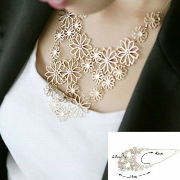 necklace fashion chain flower statement bib charm women jewelry pendant choker, Golden;silver
necklace fashion chain flower statement bib charm women jewelry pendant choker, Golden;silver