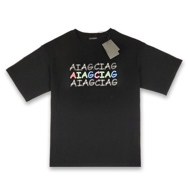 20ss rainbow color gradient letter logo printed tee high street short sleeves summer breathable solid t-shirt men women tee hfymtx751, White;black 
20ss rainbow color gradient letter logo printed tee high street short sleeves summer breathable solid t-shirt men women tee hfymtx751, White;black