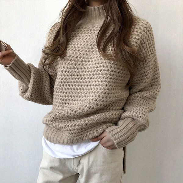 elegant thick women high collar sweater winter striped jumpers women short loose knitted pullovers 2019 warm sweater, White;black
elegant thick women high collar sweater winter striped jumpers women short loose knitted pullovers 2019 warm sweater, White;black